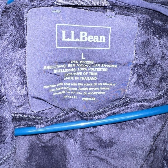 LL Bean Ladies Dark Blue Fleece Lined Jacket Size Large - Picture 6 of 7